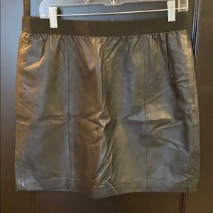 Leather mini skirt